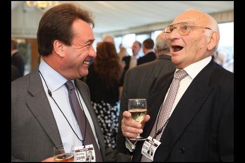 John Morgan, executive chairman of Morgan Sindall (left) with Sir Frank Lampl, legendary life president of Bovis Lend Lease